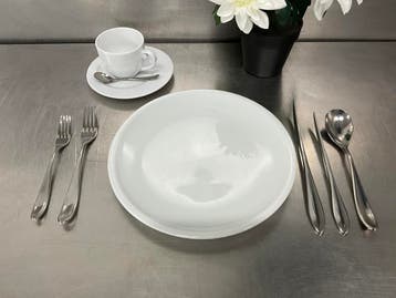 Mepra Inox Italy Forma - servies in meerdere setjes, Overige materialen, Ophalen of Verzenden, Zo goed als nieuw, Overige stijlen