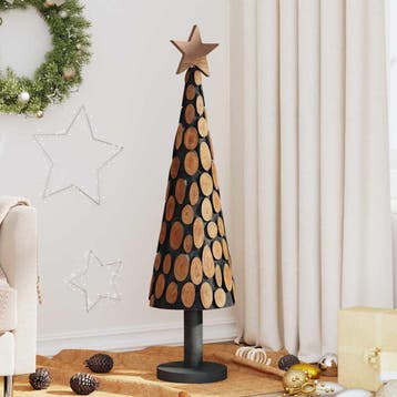 vidaXL Kerstboom met standaard Bruin 120 cm Massief teakhout, Diversen, Verzenden, Nieuw