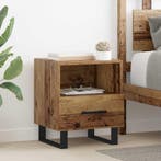 vidaXL Nachtkastje met lade Oudhout 40 x 35 x 47,5 cm, Minder dan 45 cm, Verzenden, Nieuw, Minder dan 55 cm