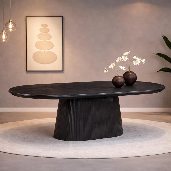 Ovale Japandi Eettafel – Scandinavisch Design **ACTIE**, Huis en Inrichting, Tafels | Eettafels, 100 tot 150 cm, 200 cm of meer