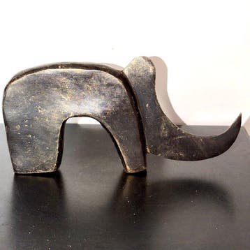 Abdoulaye Derme - sculptuur, LÉléphant en Arche - 10.5 cm -