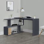 Hoekbureau met open kast Arendal 120x50x76,5 cm donkergrijs, Verzenden, Nieuw