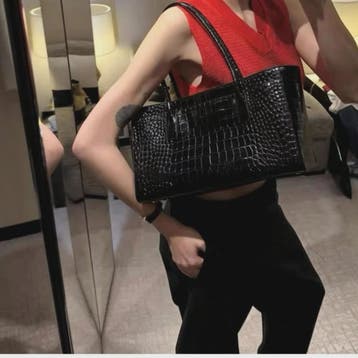 Luxe Vintage Croco Print Tote Bag - Ruime PU Lederen Schoude