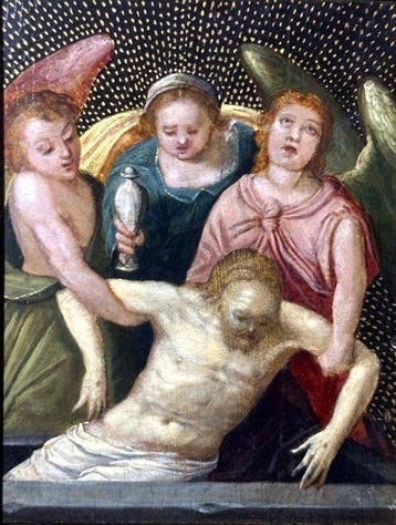 Italian school (XVI-XVII) - Die Grablegung - NO RESERVE, Antiek en Kunst