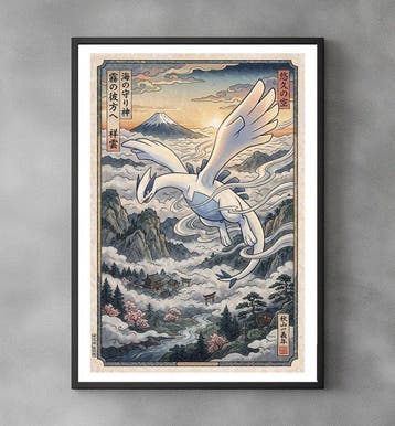 Sato Hageshi - Divine Wings - Lugia - Pop Art - Signed and, Nieuw