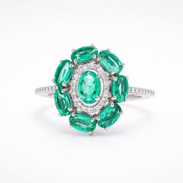 Zonder minimumprijs - Ring Platina - 1.89ct. tw. Smaragd -, Nieuw