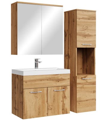 Badkamermeubel Set Montreal 60 cm Eiken Badmeubel, Verzenden, Nieuw, Wastafelkast