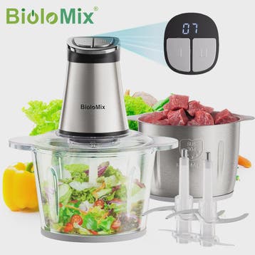 BioloMix Mini Elektrische Hakmolen - 300W, 2 kommen, 4 blade, Verzenden, Nieuw