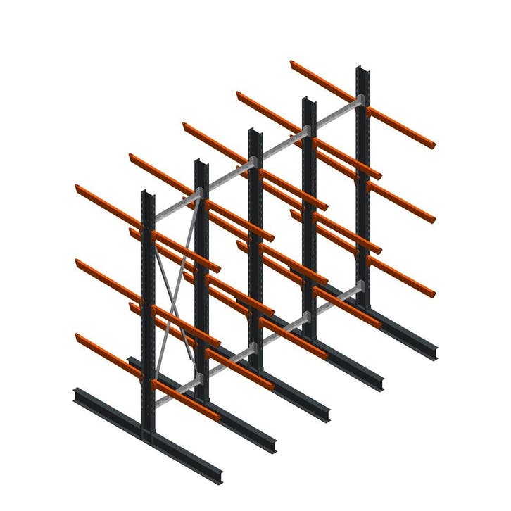 Aanbieding: Voordeelrij zware draagarmstelling dubbelzijdig, Zakelijke goederen, Kantoor en Winkelinrichting | Magazijn, Stelling en Opslag