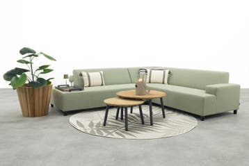 VDG Malaga/Mindo - hoekbank loungeset chaise longue - green, Verzenden, Nieuw, Hout, Loungeset