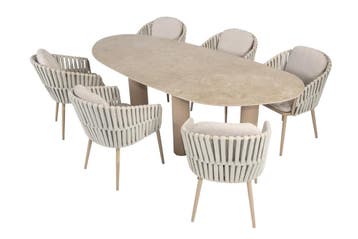 Estate Eva dining tuinset 240x105xH75 cm 7 delig keramiek, Tuin en Terras, Tuinsets en Loungesets, Ophalen of Verzenden, Nieuw