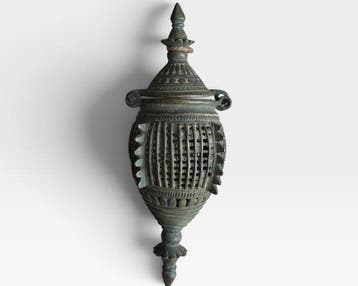 Dhokra-beteldoos van koperen legering – verloren-wasgieten -