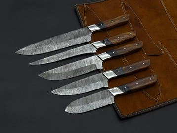 Japanese Style Kitchen Knife SET With Leather BAG Included -