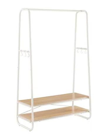 Kledingrek met 2 Planken en 6 Haken – Vrijstaand Opbergrek, Verzenden, Nieuw