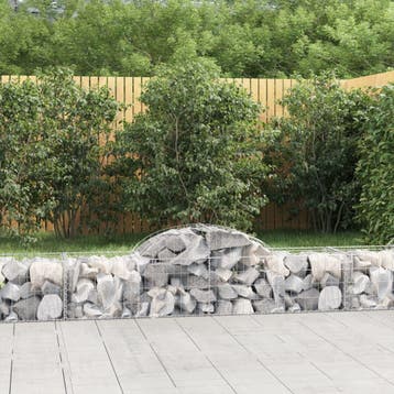 vidaXL Schanskorven 10 st gewelfd 200x50x40/60 cm, Tuin en Terras, 100 cm of meer, Verzenden, Nieuw, Metaal
