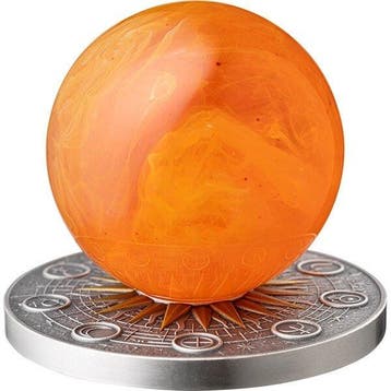Ghana. 10 Cedis 2025 Sun - Solar System 2 oz Antique finish