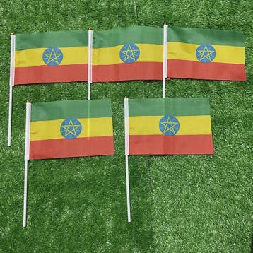 Ethiopië Handvlaggetjes 21x14cm met Plastic Stok - Set van 1, Verzenden, Nieuw