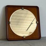 Wandspiegel - Hout, Messing - Ronde spiegel geplaatst in een, Antiek en Kunst