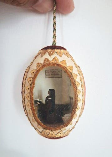 Beeldje, Miniature - Cellule de Religieuse - 6 cm - Fluweel,