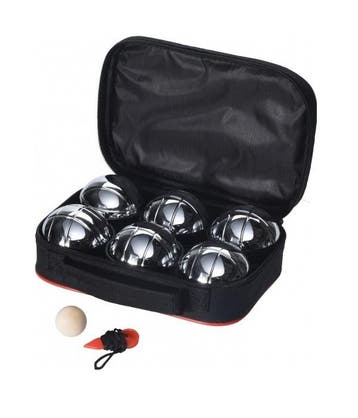Jeu de boules met 6 metalen ballen , houten but, meetpin..., Verzenden, Nieuw