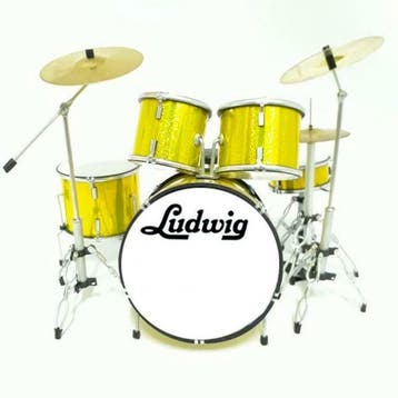 Miniatuur decoratief Ludwig geel drumstel, Ophalen of Verzenden, Nieuw, Overige typen