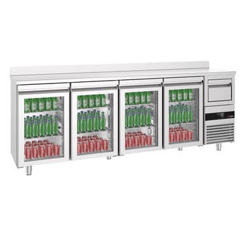 GGM Gastro | Barkoelkast PREMIUM - 2690x600mm - met 4 glazen, Verzenden, Nieuw in verpakking, Meubilair