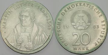 20 Mark 1983 A Gedenkmunten duitse Demokratische Republik, Postzegels en Munten, Verzenden