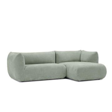 Loungebank Veendam - loungebanken - Groen, Nieuw, 125 tot 150 cm, Stof, 250 tot 300 cm