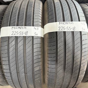 2x 225-55-18 Michelin Zomer 2x 4.5mm €50 Per Band 225 55 18, Ophalen, 18 inch, Gebruikt, Band(en)
