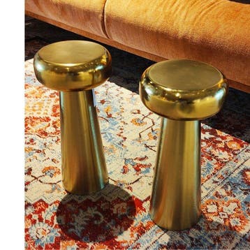 Elegante Hotel Gouden - Bijzettafel (2) - Metaal, Nieuw