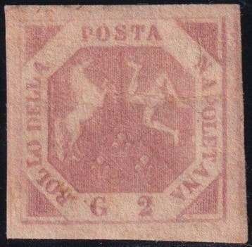 Italiaanse oude staten - Napels 1858 - 2 g III^ Tav. Sass 7, Gestempeld