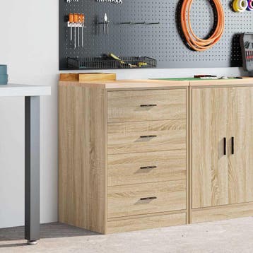 vidaXL Garagekast 60x51x85 cm massief grenenhout sonoma, Verzenden, Nieuw