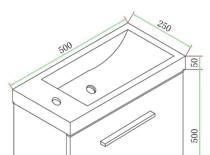 Wiesbaden Emma fonteinkastje + wastafel 500x250x500, Huis en Inrichting, Badkamer | Badkamermeubels, Ophalen of Verzenden