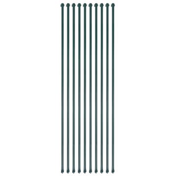 vidaXL Tuinpalen 1,5 m metaal groen 10 st, Verzenden, Nieuw, 60 cm of meer