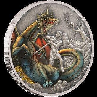 Niue. 5 Dollars 2020 Dragons Collection - The Norse Dragon,