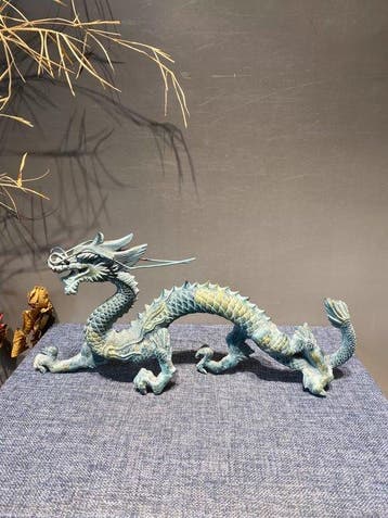 Cast Iron Azure Dragon - sculptuur IJzer - Japan (Zonder