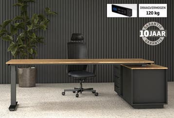Directie Hoekbureau Deluxe Zit Sta incl. ladeblok, Ophalen of Verzenden, Nieuw