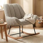 *WOONWINKEL* Schommelstoel Stof Grijsbruin, Huis en Inrichting, Fauteuils, Verzenden, Nieuw, Stof