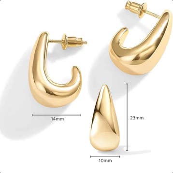 Lelu Oorringen Gouden Oorbellen Dames - Druppel Oorhangers -, Sieraden, Tassen en Uiterlijk, Oorbellen, Ophalen of Verzenden, Zo goed als nieuw