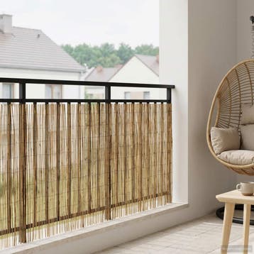vidaXL Tuinhek Geë carboniseerd 600 x 90 cm Riet, Tuin en Terras, Verzenden, Nieuw