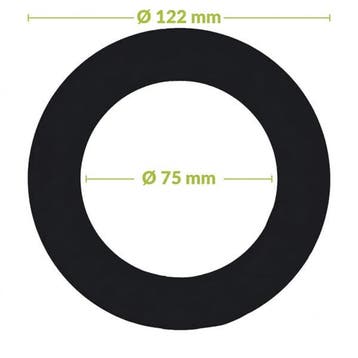 VERLOOPRING METAAL | ZWART | Ø75-122mm | VOOR MIRAN EN VARDA, Nieuw