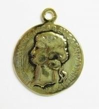 2 stuks Antiek gouden metalen hanger Munt  33 mm (Bedels), Ophalen of Verzenden, Nieuw, Bedel