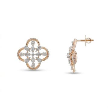 Oorbellen - 18 karaat Roségoud - 1.25ct. tw. Diamant, Sieraden, Tassen en Uiterlijk, Oorbellen, Nieuw