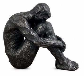 sculptuur, Abstract Sitting Man Sculpture Modern Thinker