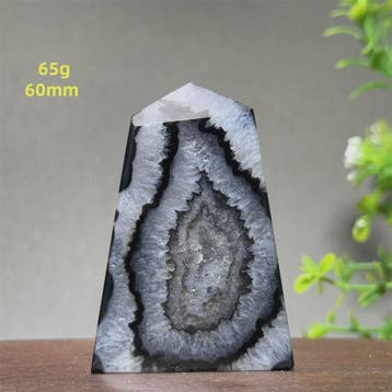 Zwarte Agaat Kristal Geode Obelisk - Natuurlijke Decoratie &, Verzenden, Nieuw in verpakking