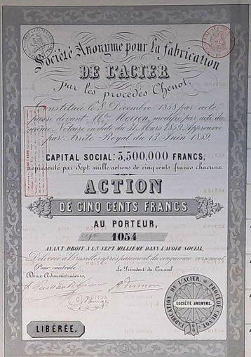 België, Frankrijk. 1859 - Société Anonyme pour la