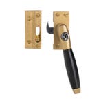 Raamsluiting getrommeld messing met slot Klassiek recht -..., Doe-het-zelf en Verbouw, Hang- en Sluitwerk, Ophalen of Verzenden