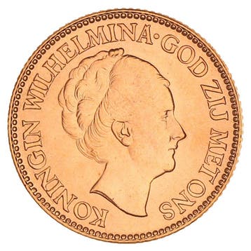 Gouden 10 Gulden Wilhelmina 1933 Pr+, Postzegels en Munten, Munten | Nederland, Verzenden