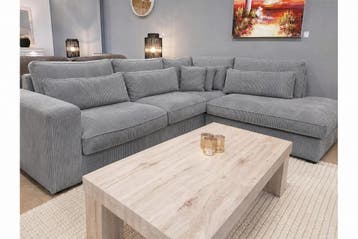 Hoekbank Ijsselstein-Express - velvet banken - Grijs, Nieuw, 150 cm of meer, Stof, 250 tot 300 cm