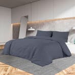 vidaXL Dekbedovertrekset 200x200 cm katoen antracietkleurig, Verzenden, Nieuw